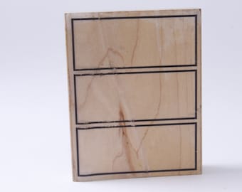 Tres bloques, grupo de bloques, líneas de dirección, firma, textura, sello de mensaje, madera, caucho, sello, vintage, fabricación de tarjetas, ~ 20-11-368