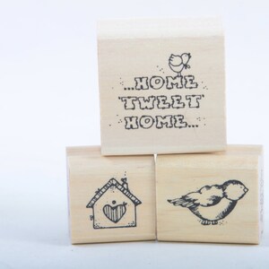 DJ Inkers, Home Tweet Home, Vintage, Stempel Set, Vogel, Vogelhaus, Niedlich, Scrapbooking, Kartenherstellung, Gummi, Holz ~ 20-27-945