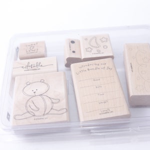 VV, Bundle Of Joy, Teddy Bear, Newborn Baby, Stampin Up, Stamp set, Wooden, Rubber, Message Stamps, Vintage, Card Making, ~20-01-226