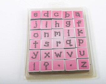 Alfabeto, Conjunto de sellos, Vintage, En una caja, Completo, Letras, Tipografía, Fabricación de tarjetas, Notas, Scrapbooking, Goma ~ 137