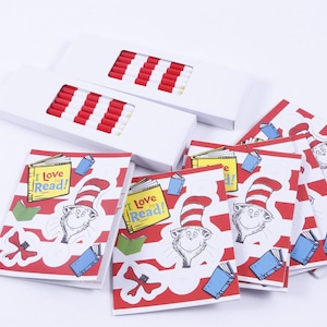 I Love To Read, Paper Cards, Pencil Decor, Cat Figure, Paper Magic, Dr. Seuss, Children, Vintage, CAt IN THe HAT, ~ 20-01-551