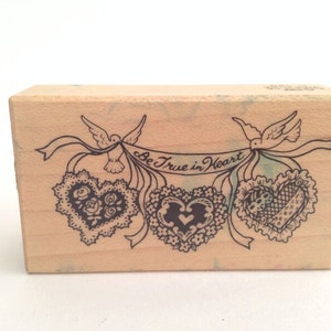 Be True in Heart - Amour - Saint-Valentin - Fabrication de cartes - Tampon en caoutchouc - vintage ~ 20-14-472