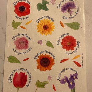 Blumen, Botschaften, Wünsche, Freunde, Liebe, Träume, Glück, Aufkleber Bogen, Kennzeichen, Handwerk, Dekor, Kartenherstellung, Vintage, ~ 20-32-1114