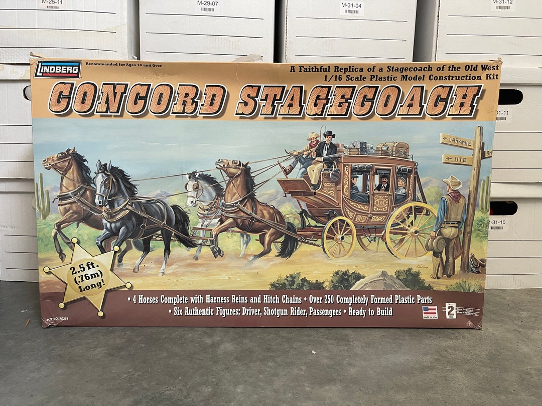 Lindberg Concord Stagecoach 1 16 Scale Model Construction Etsy lindberg-concord-stagecoach-1-16-scale-model-construction-etsy