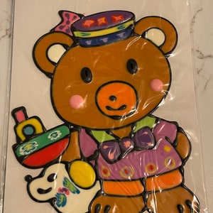 Urso de pelúcia, cachorrinho, navio de brinquedo, alívio, inchado, folha de adesivos, MarchenLand, 1991, AIKO, artesanato, decoração, confecção de cartões, vintage, ~ 20-01-938