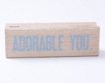 Adorable You, Amor, Romance, Palabras, Frase, Línea, Hampton Art, Sello de Mensaje, Madera, Goma, Sello, Vintage, Fabricación de Tarjetas, ~ 20-11-368