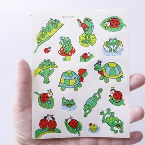 Turtle, Frog, Kadybug, Sticker Sheet, Hallmark, 1990, Animals, Cartoon Characters, Pictures, Children, Vintage, Collection 250122-WH ~ 88