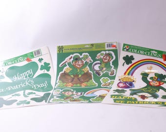 St Patrick's Day, Static Window Cling Decorations, Sticker Lot, Holiday, Craft, ~ 250707-WH 398