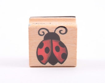 Tiny Adorable Lady Bug - Insect - SINGLE STAMP - Vintage - Card Making - Ambachten ~ 20-05-165