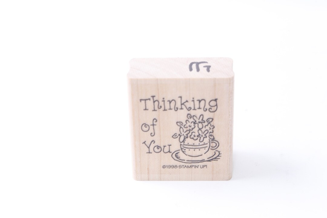 Thinking of You, Message Stamp, Single Stamp, Wooden Stamp, Rubber ...