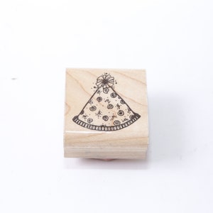 PartyHut, Feiern, Design Stempel, Einzelne Stempel, Gummi, Holz, Handwerk, Event, Briefpapier, Vintage, Kartenherstellung, Sammlerstück ~ 20-01-355