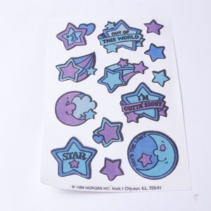 1984, ster, nummer één, maan, dromen, lucht, opstrijkbare transfers, Morgan, opstrijkbare transfers, 6", kaarten maken, hobby, Kids Craft Vintage ~ 1102