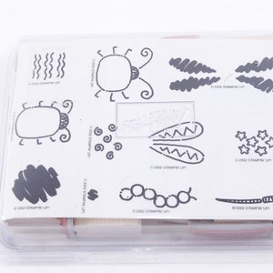 Stampin de dos pasos Bug Builders Insects Nature Stampin Up - Juego de sellos Sellos de mensajes de goma de madera - Vintage - Fabricación de tarjetas ~ 263