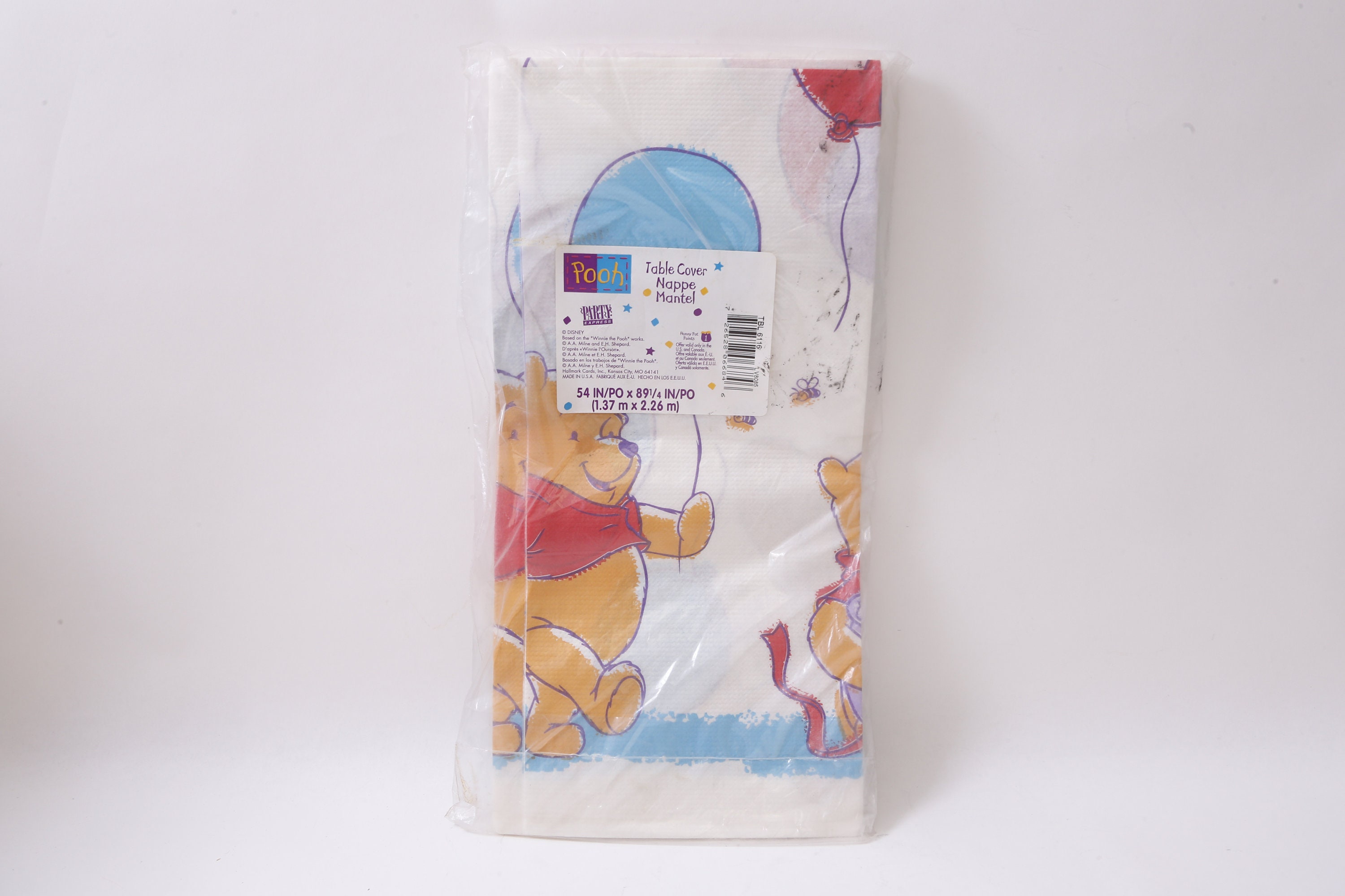 Winnie the Pooh Birthday Tablecover Tablecloth 54 x 89 14 Party Children Holiday Decor Vintage MISC052
