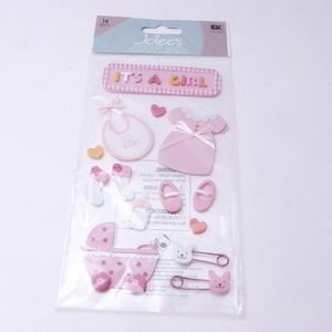 C'est une fille, baby shower, objets roses, relief, Jolee's, dimensions, feuille d'autocollants, travaux manuels, loisirs, fabrication de cartes, ~ 20-35-1253