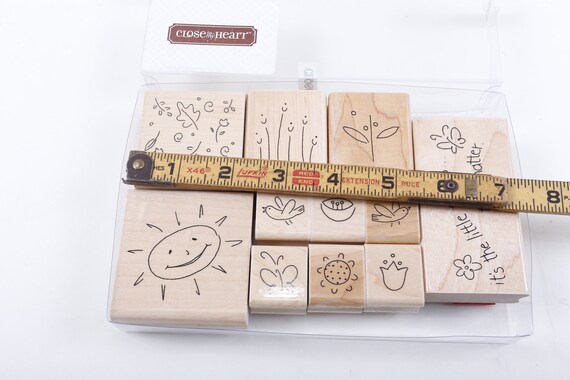 Tiny Rubber Stamps, Flower and Butterfly Rubber Stamps 