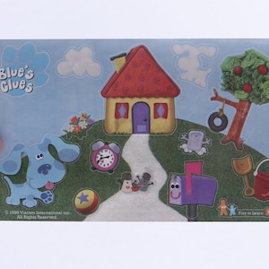 Blue's Clues, Nickelodeon, Sticker Sheet, Viacom Int, 1998, Animals, Pictures, Cartoon Characters, Children, Vintage, 351