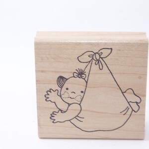 Nuovo bambino, neonato, neonato, legno, gomma, timbro del messaggio, 3 ", fabbricazione di carte, artigianato per bambini, hobby, cancelleria, vintage, ~20-01-104