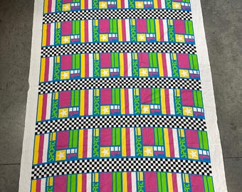 Sport, 80s Vapor Wave , Colorful, Fabric Panel, Sewing Supply, Bedding, Craft Project, ~ 250604-WH M-11-12