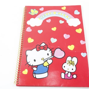 Hello Kitty Notebook Cat Hearts Love Paper Red Children Vintage Toys Vintage Nostalgia,, 1980s, 80s Notebook ~20-01-224