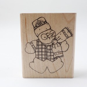 Winter, Schneemann, Kostüm, Hut, Schal, Stempel, Stempel, Holz, Stampin Up, Vintage, Kartenherstellung, ~ 20-11-376