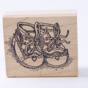 Baby Shower, Neues Baby, Kleine Schuhe, Geburt, Grüße, Entzückend, Botschaftsstempel, Holz, Gummi, Stempel, Vintage, Kartenherstellung, ~ 20-12-397