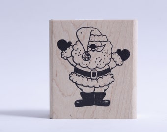 Cute Santa Claus, Christmas, Winter, Holiday, Message Stamp, Rubber, Wooden, Card Making, Scrap Booking, Craft, ~ WH-021 558