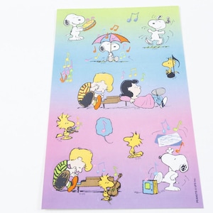 Vintage, Snoopy, Schulz, Peanuts Characters, Music, Cartoon, Stickers, Sheet, Dog, Pictures, Children, Vintage Toys, ~ 361