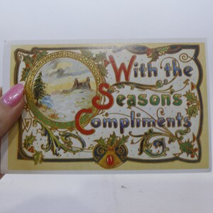 Compliments de la saison, Noël, hiver, carte postale rare, inutilisé, image couleur, artisanat, passe-temps, décor, vintage, collection, ~ WH-05 1261
