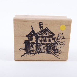 Altes verlassenes Herrenhaus Halloween - Geisterhaus Stempel Gute Stempel - Holzstempel - Vintage - Kartenherstellung ~ 20-01-129