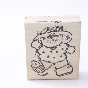 Garçon, enfant, jeu, amusement, crochets et encres, bois, caoutchouc, tampon à message, 3 po., fabrication de cartes, travaux manuels pour enfants, passe-temps, papeterie, ~ M-17-10