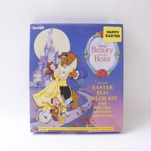 Disney, La Belle et la Bête, kit de couleurs pour oeuf de Pâques, colline du soleil, travaux manuels pour enfants, passe-temps, fourniture, ensemble, vacances, vintage, ~221109-DIS-1 240