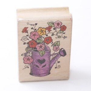 Fleurs, source, bidon d'eau, pays, tampon de message, 2,5 pouces, fabrication de cartes, passe-temps, travaux manuels pour enfants, papeterie, vintage, ~221107-EB M-07-10
