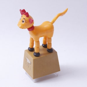 Schiebepuppe Gelb, Löwe, Tier, Figur, 12,5 cm, Schreibtisch, Schule, Büro, Zubehör, Werkzeug, Briefpapier, Vintage, Kollektion ~20-01-770