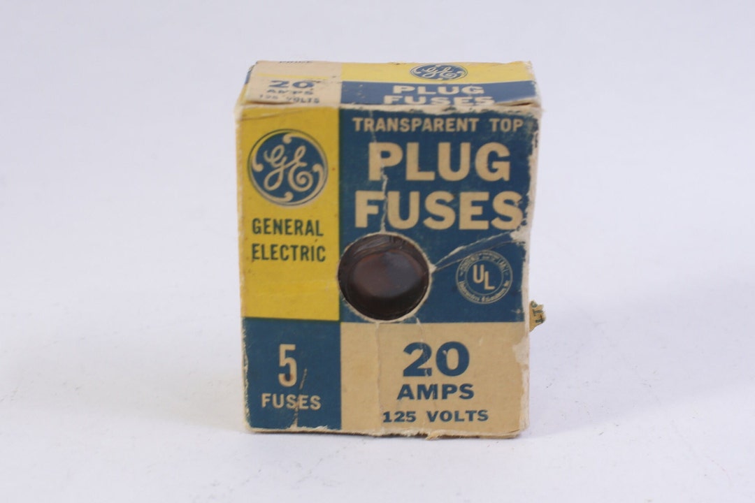 General Electric, Plug Fuses, 20 Amps, 125 Volts, 5 Fuses, Wiring