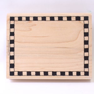 Rectangular Frame, Checkered Design, Message Stamp, Card Making, Paper Stamping, Scrapbooking, ~ 240126-WH 815