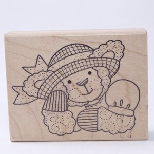 Adorabile, Pecora, Femmina, Vestito, Cappello, Sorridente, Amicizia, Timbro messaggio, Legno, Gomma, Timbro, Vintage, Fabbricazione di carte, ~ 20-11-367