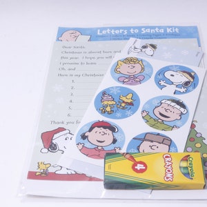 Cacahuetes, Navidad, Cartas a Santa Kit, Páginas, Sobres, Pegatinas, Crayones, Papelería, Niños, Vintage, Colección, ~ 20-29-1017
