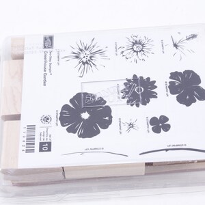 Greenhouse Garden Two-Step Stampin Flower Plant Nature Stampin Up - Juego de sellos Sellos de mensajes de goma de madera - Vintage - Fabricación de tarjetas ~ 262