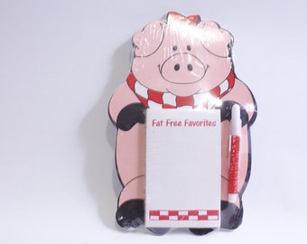 Fat Free Favorites, Magnetic Memo Pad with Marker, Memo Cards, Papel, Perfectly Piggy, SEALED, Kitchen, Decor, ~ 230513-DIM 1187