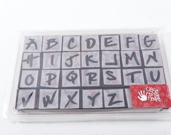 ABC, Alfabeto, Letras inglesas, Juego de sellos, Sello de mensaje, Sello de goma, Estampado, Vintage, Fabricación de tarjetas, ~20-01-753
