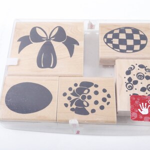 Easter Egg Flowers Ribbon Bow Texture florale Close To My Heart - Stamp Set Wooden Rubber Message Stamps - vintage - Fabrication de cartes ~ 20-18-622