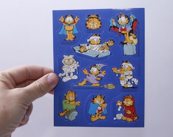 Garfield, Cat, Halloween, Funny, Sticker Sheet, Autumn, Holiday, Party, Kids, Craft, Card Making, Vintage, ~ 58