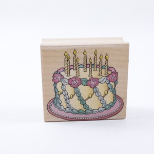 Aniversário, Bolo, Torta, Velas, Artes Heroicas, Carimbo, Carimbo de Mensagem, Carimbo de Borracha, Vintage, Criação de Cartões, ~ 20-19-654