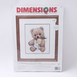 Dimensiones, Ángel, Oso de peluche, Mantenimiento seguro, Kit de punto de cruz, Artesanía, Hobby, Suministro, Diseño, Vintage, ~20-01-491