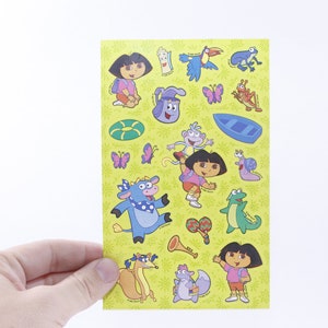 Dora the Explorer, Sticker Sheet, Viacom, 2002, Cartoon Characters, Animals, Pictures, Children, Vintage, Collection- 20-01-27