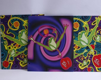 Yo-Yo Frogs Folders, Set of 3, Fun, Colorful, Durable, Kids, Organization, Playful, Organizer, ~WH-013 211