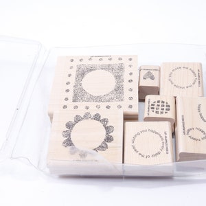 Bonheur, Souhaits, Mots chaleureux, Cœur, Texture, Stampin Up, Jeu de timbres, Bois, Caoutchouc, Timbres à message, vintage, Fabrication de cartes, ~ M-03-07