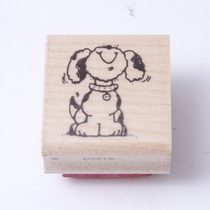 DOTS, chien, chiot, 1,5 po., animal, bois, caoutchouc, petit, timbre, vacances, fabrication de cartes, travaux manuels pour enfants, passe-temps, papeterie, vintage, ~ 15-09-M