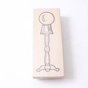 Gumball Machine, Stand, Houten, Rubber, Bericht Stempel, 5", Kaarten maken, Kids Craft, Hobby, Briefpapier, Vintage, ~20-13-442